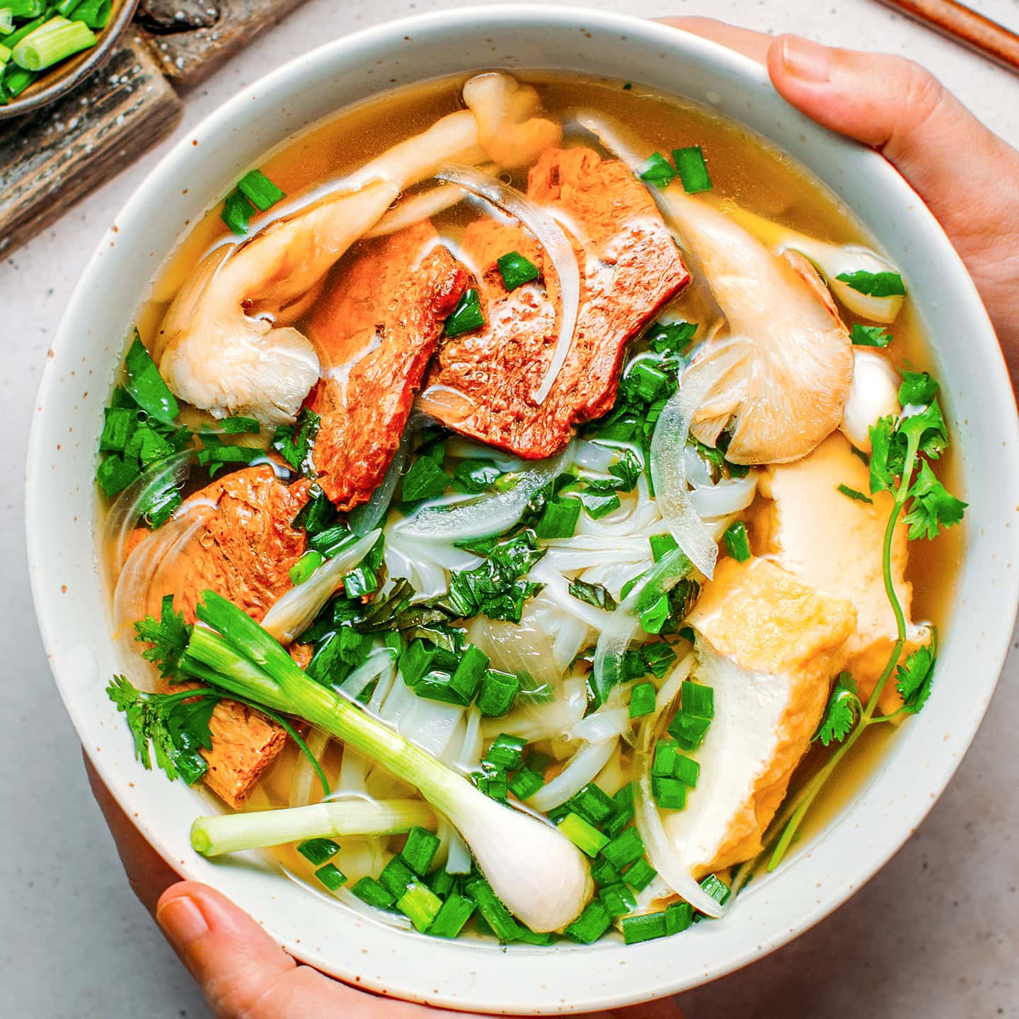 Vegan Phở with Noodles & Tofu